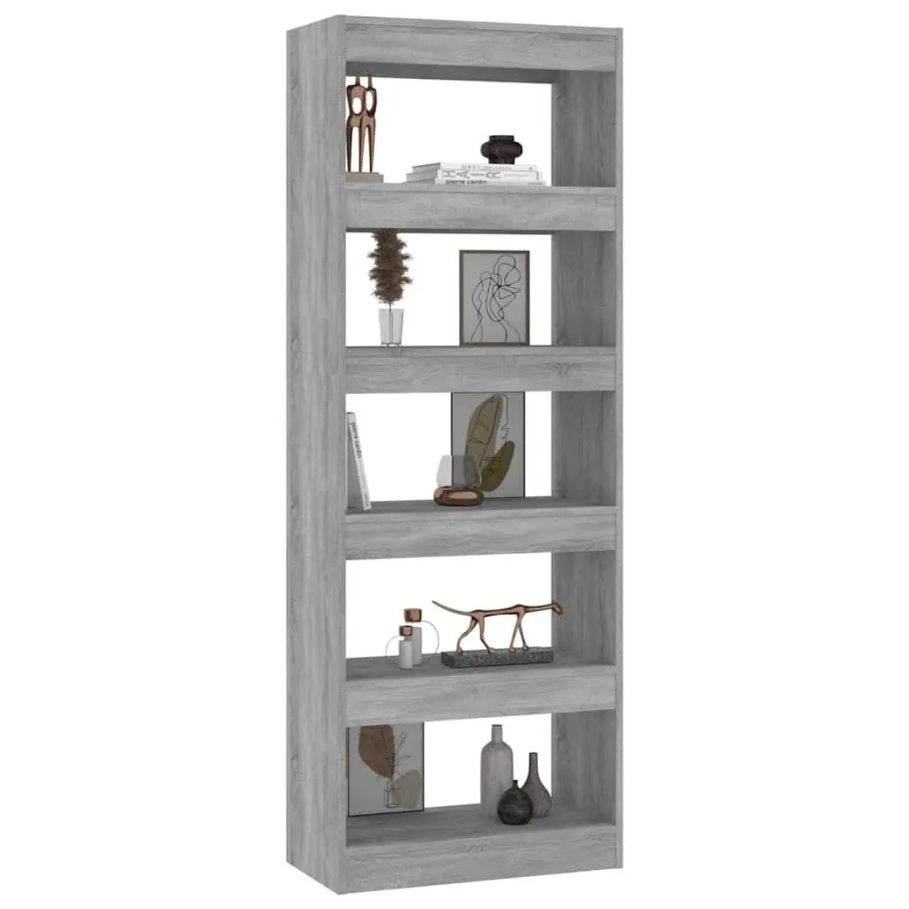 Book Cabinet Room Divider Grey Sonoma 60x30x166cm Engineered Wood Bookshelf