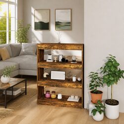 Book Cabinet Dimensions 80x30x103cm Engineered Wood Smoked Oak