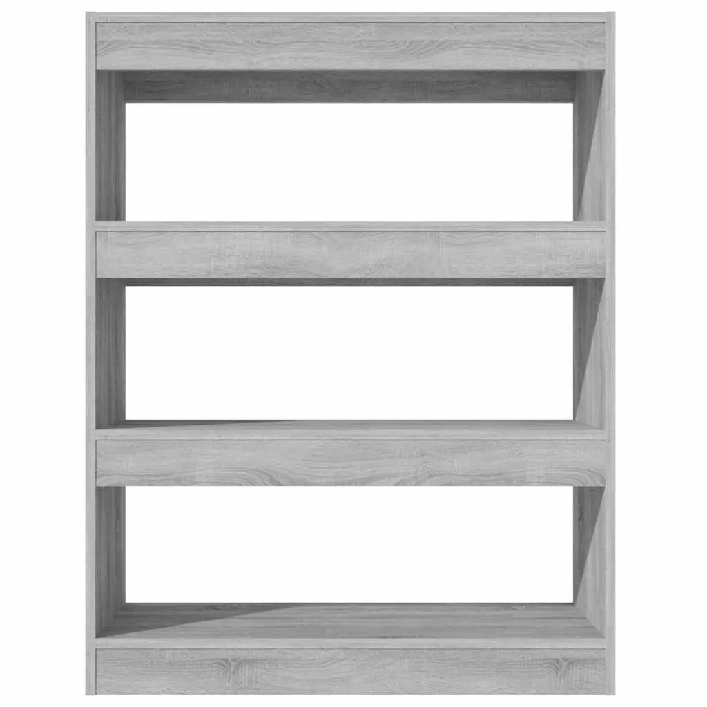 Wooden Shelving Unit Room Divider 80x30x103cm Grey Sonoma Storage Cabinet