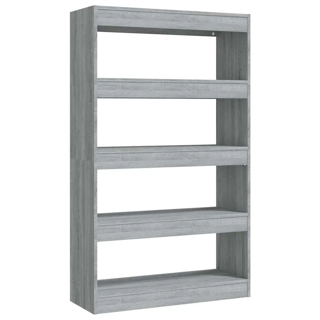 Wooden Storage Bookcase Room Divider Grey 80x30x135cm Shelving Unit