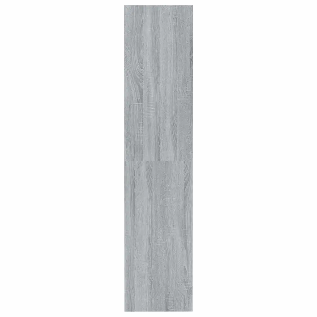 Wooden Storage Bookcase Room Divider Grey 80x30x135cm Shelving Unit