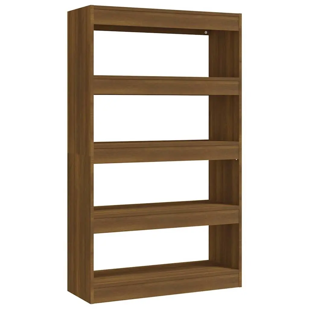 Brown Engineered Wood Bookshelf Divider 80x30x135cm