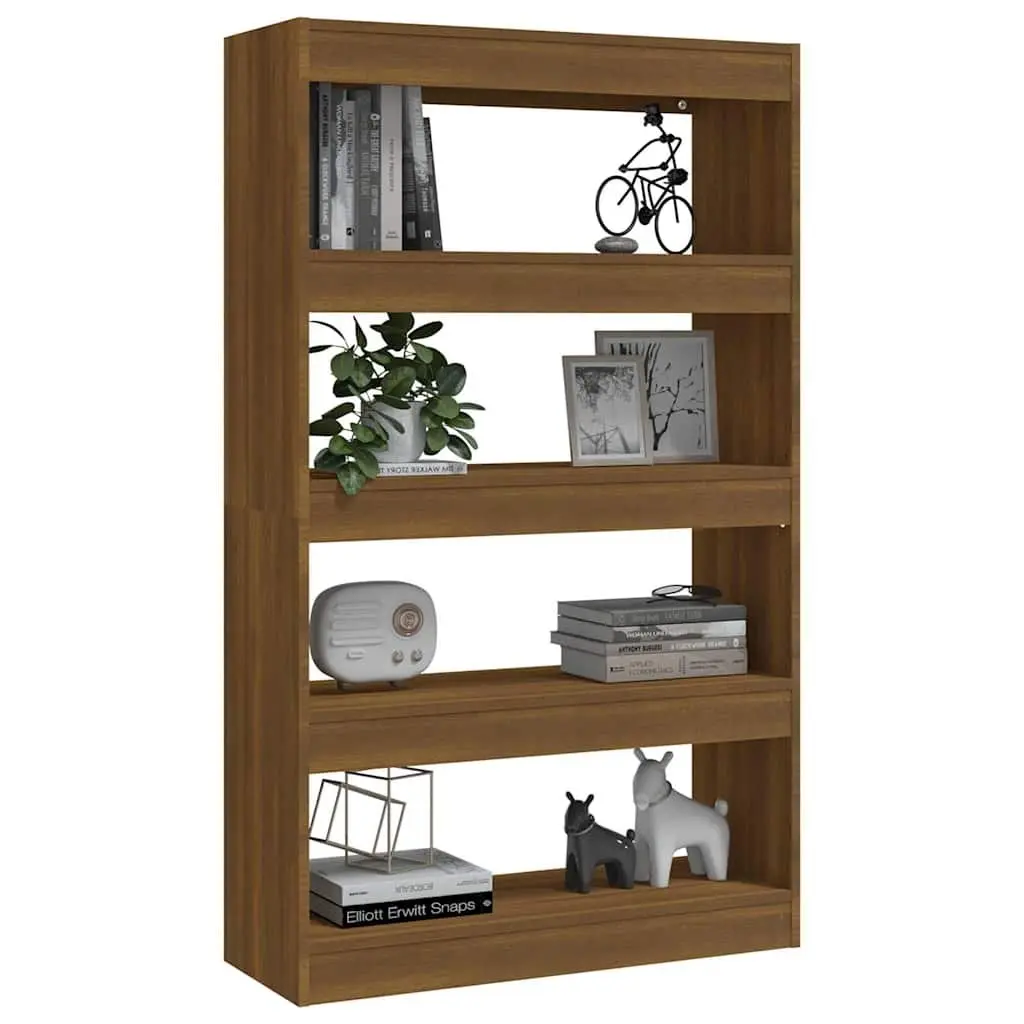Brown Engineered Wood Bookshelf Divider 80x30x135cm