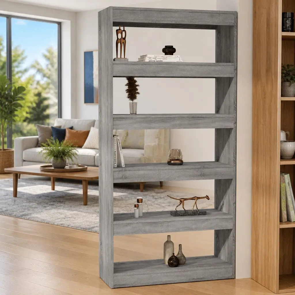 Book Cabinet Room Divider Grey Sonoma 80x30x166cm