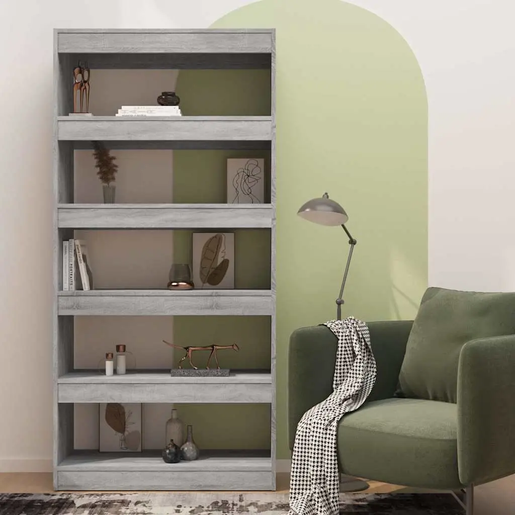 Book Cabinet Room Divider Grey Sonoma 80x30x166cm