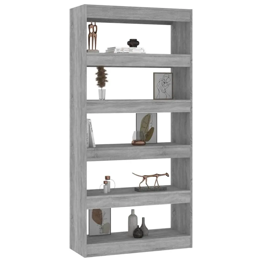 Book Cabinet Room Divider Grey Sonoma 80x30x166cm