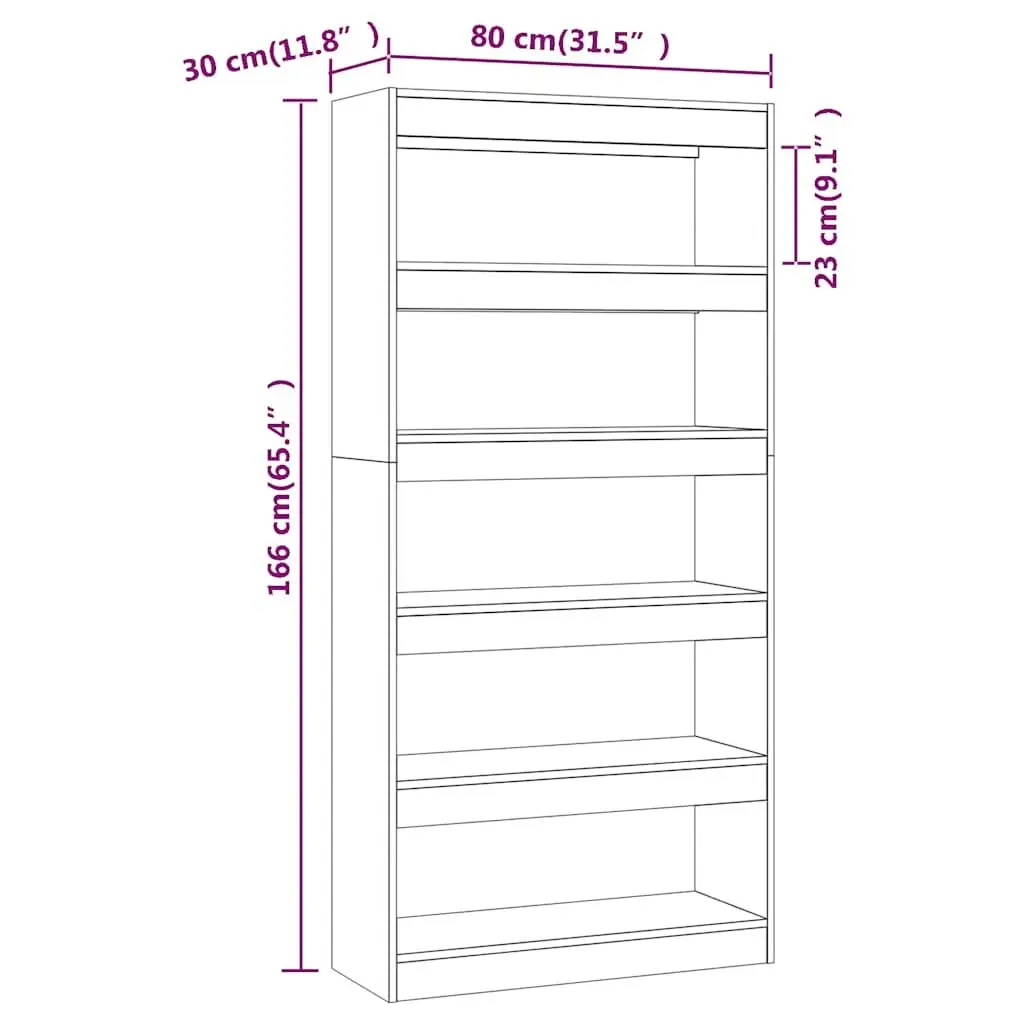 Book Cabinet Room Divider Grey Sonoma 80x30x166cm
