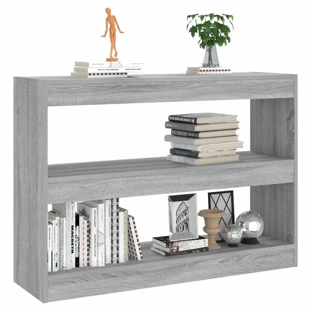 Book Cabinet Room Divider Grey Sonoma Storage Shelving Unit 100x30x72cm