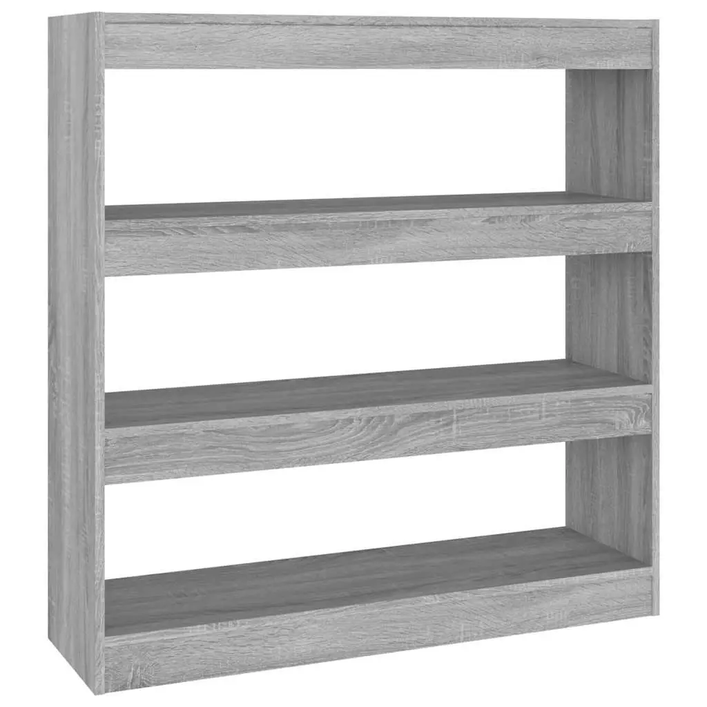 Open Shelving Unit for Books Room Divider Grey Sonoma 100x30x103cm Storage Organiser