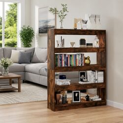Brown Book Cabinet Room Divider: 100W x 30D x 135H cm