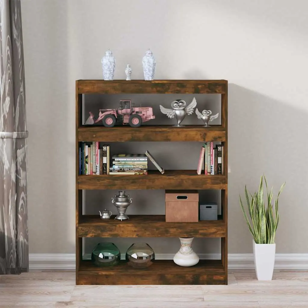 Storage Bookshelf Room Divider Brown 100W x 30D x 135H cm Wood Organiser
