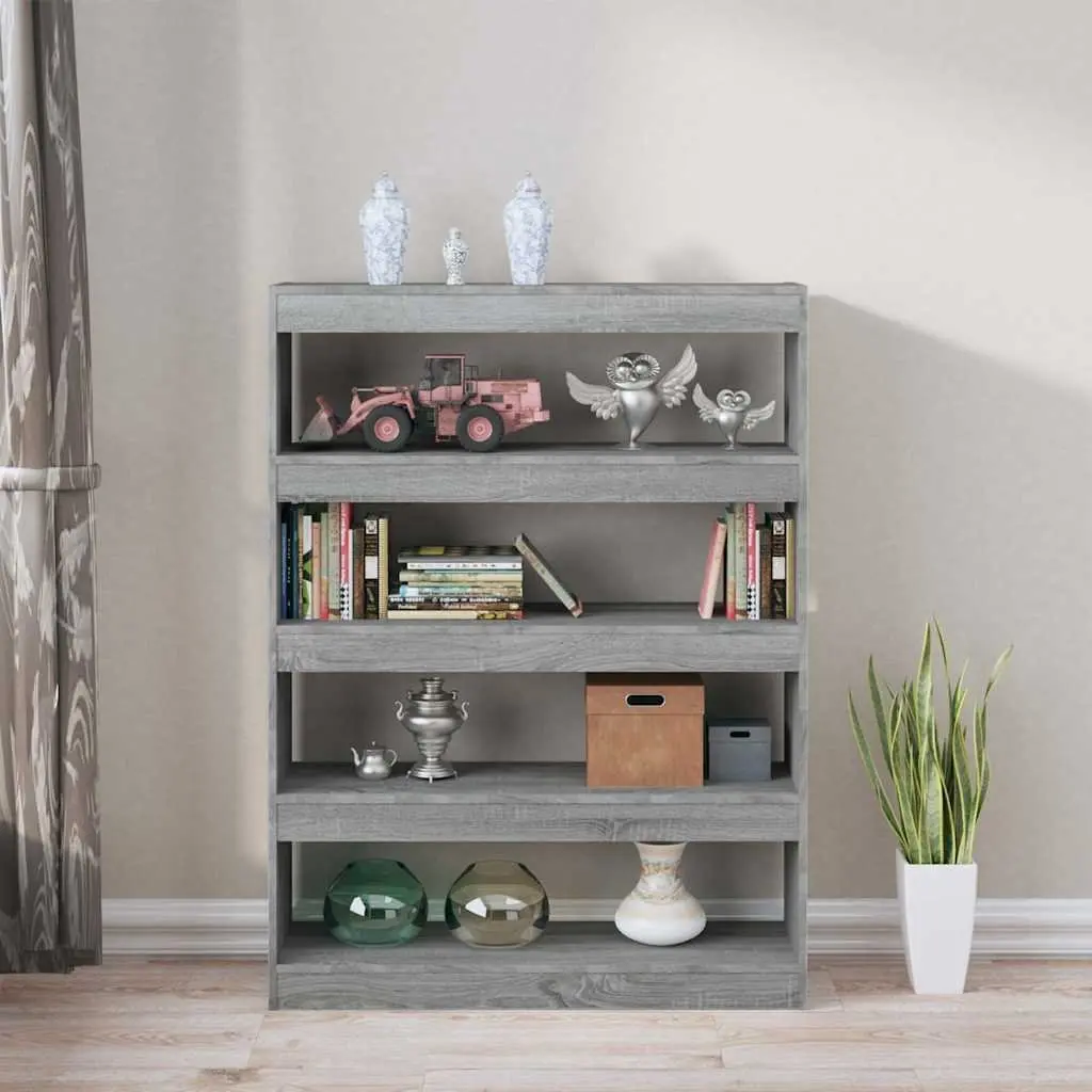 Book Cabinet Room Divider Grey Shelving Storage Unit Organiser Display Stand