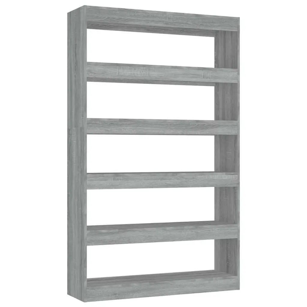 Wooden Book Cabinet Room Divider Grey 100x30x166 cm