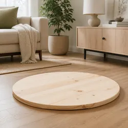 Round Solid Pine Table Top: 60cm Diameter, Brown