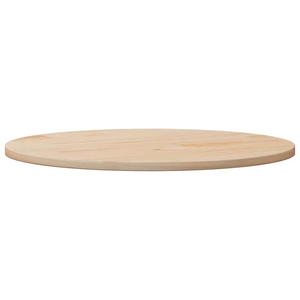 Round Solid Wood Table Top Indoor Ø80cm x 2.5cm Brown