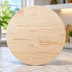 Round Table Top Ø90cm, Solid Pinewood, Brown Finish