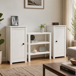 Specifications of White Solid Pine Storage Sideboards (2 pcs)