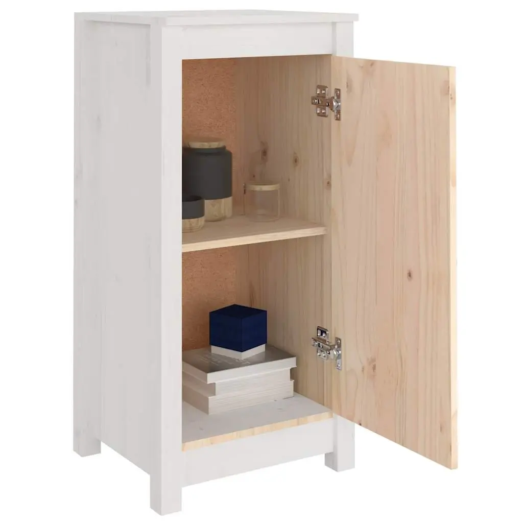 White Solid Pine Storage Sideboards (2 pcs)