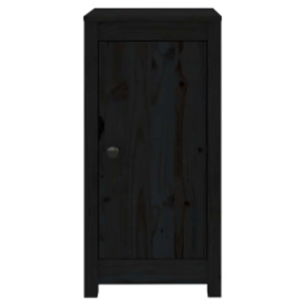 Sideboards Living Room 2 Piece Black Solid Wood Storage Cabinet