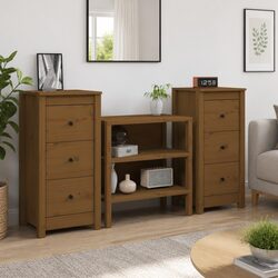 Specifications of Sideboard Cabinet Set: Solid Pine Wood, 40x35x80 cm