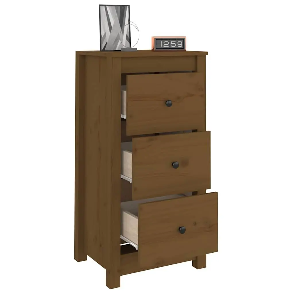Sideboard Cabinet 2 pcs Solid Pine Wood Storage Furniture Brown 40x35x80 cm