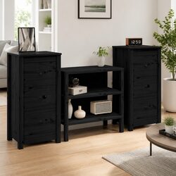 Solid Wood Pine Sideboard: 40x35x80cm Storage Solution