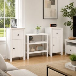 Dimensions and Details: White Sideboards - 2 Pcs Set