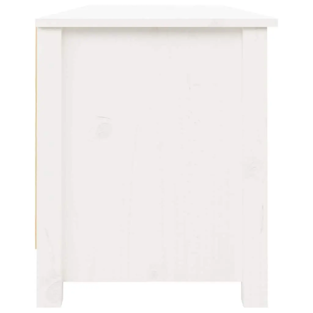 Shoe Bench White 110x38x45.5 cm Solid Pine Wood Storage Cabinet with Seating Top