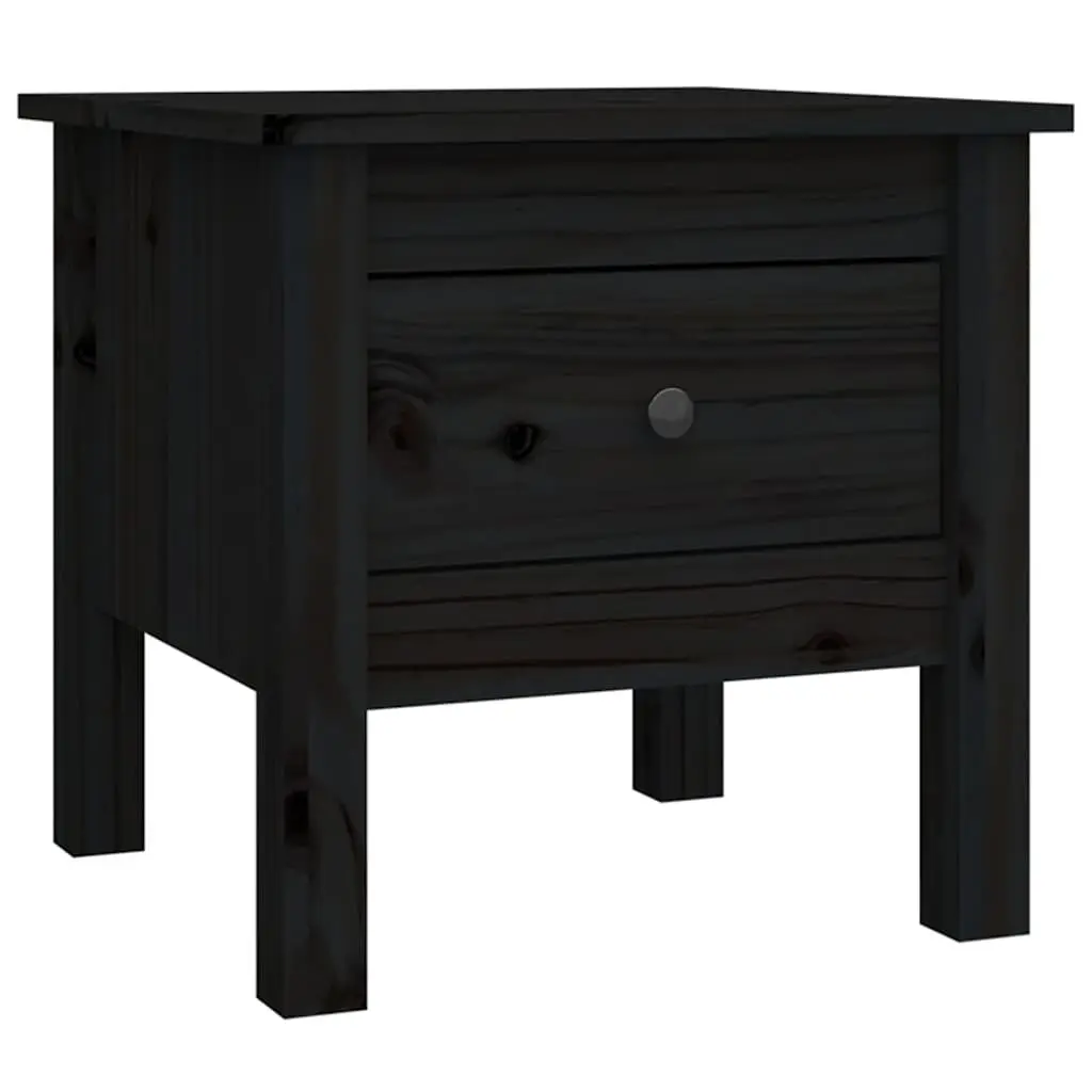 Side Tables 2 pcs Black 40x40x39 cm Solid Wood Pine End Table Bedside