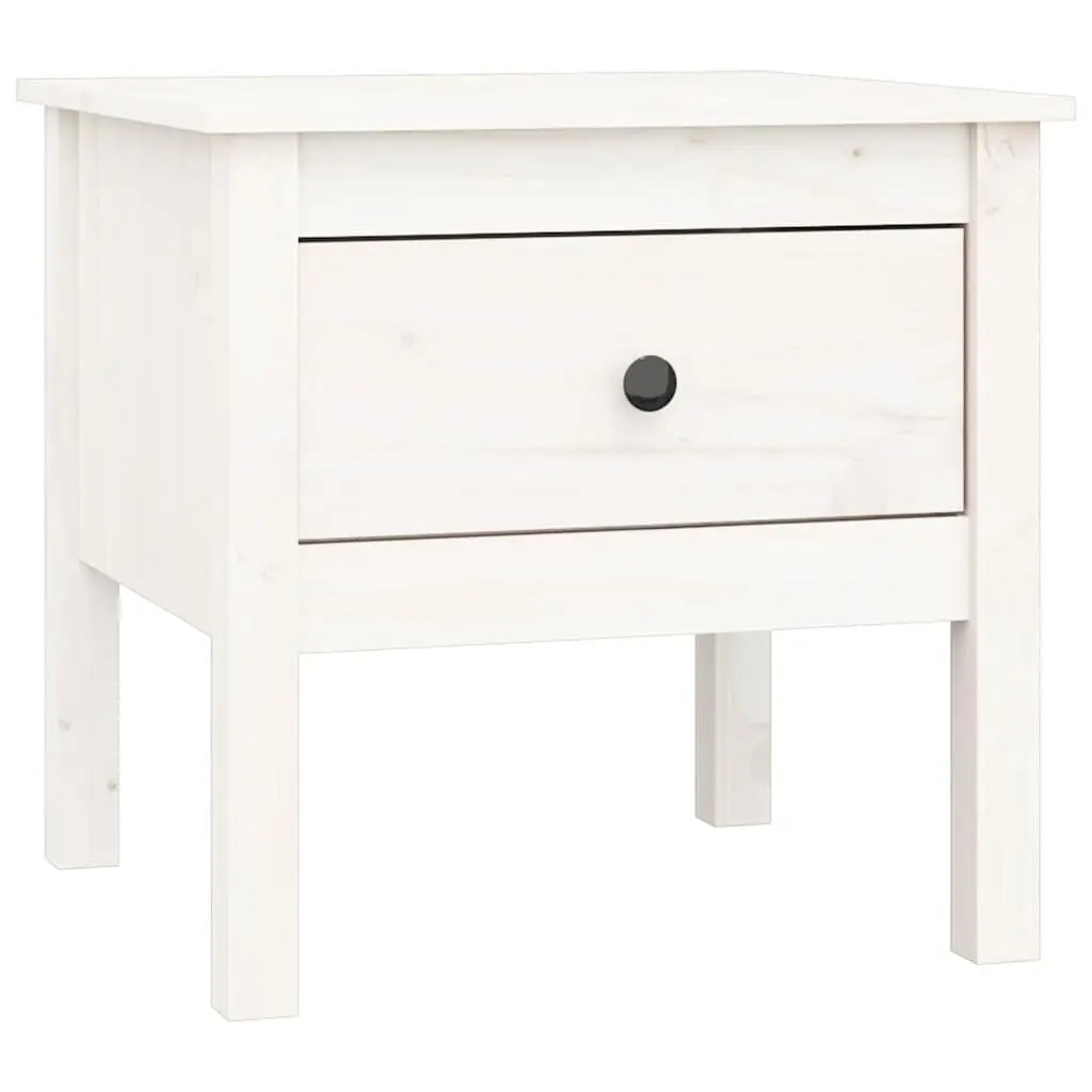 2-Piece White Pine Wood Side Tables