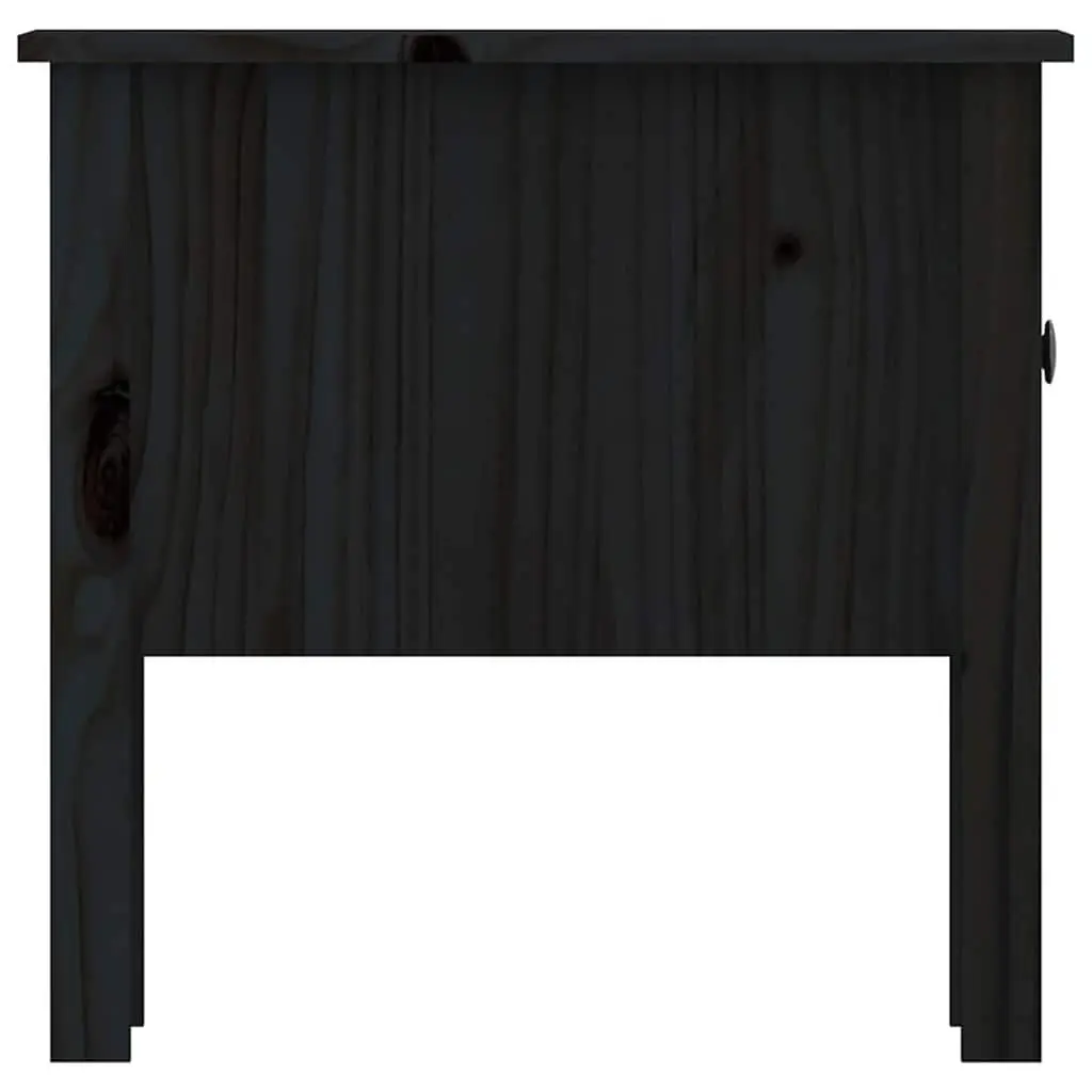 Black Side Tables Set 2 pcs 50x50x49 cm Solid Pine Wood