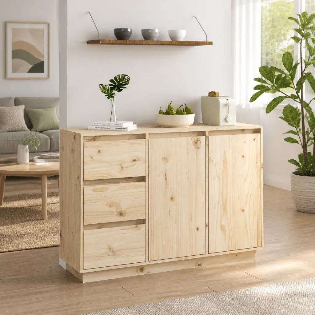 Solid Pine Sideboard with 2 Doors and 3 Drawers