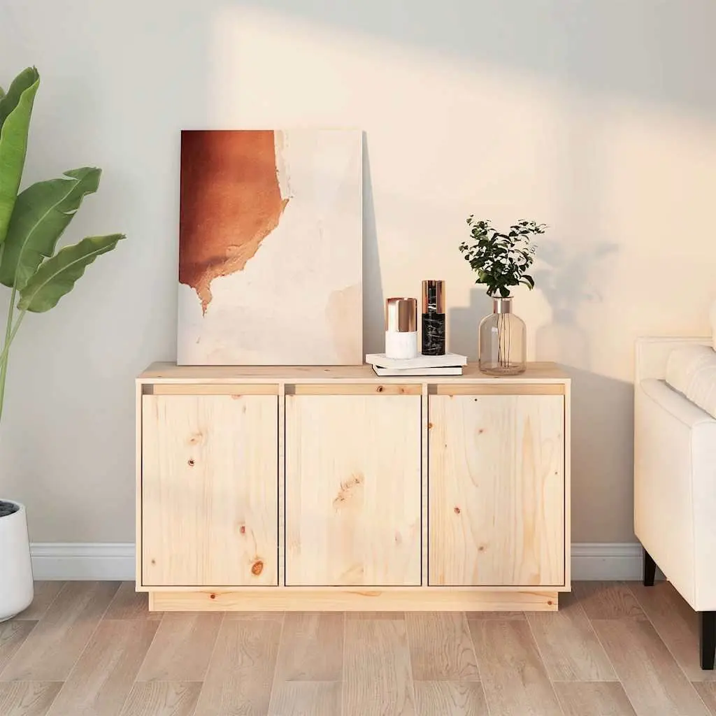 Storage Sideboard 111 cm Wide, Brown Solid Wood Pine