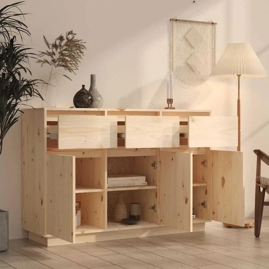 Solid Pine Wood Floating Sideboard 111x36x75 cm, Brown