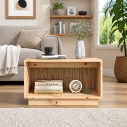 60x35x35 cm Pine Wood TV Cabinet with Ample Storage