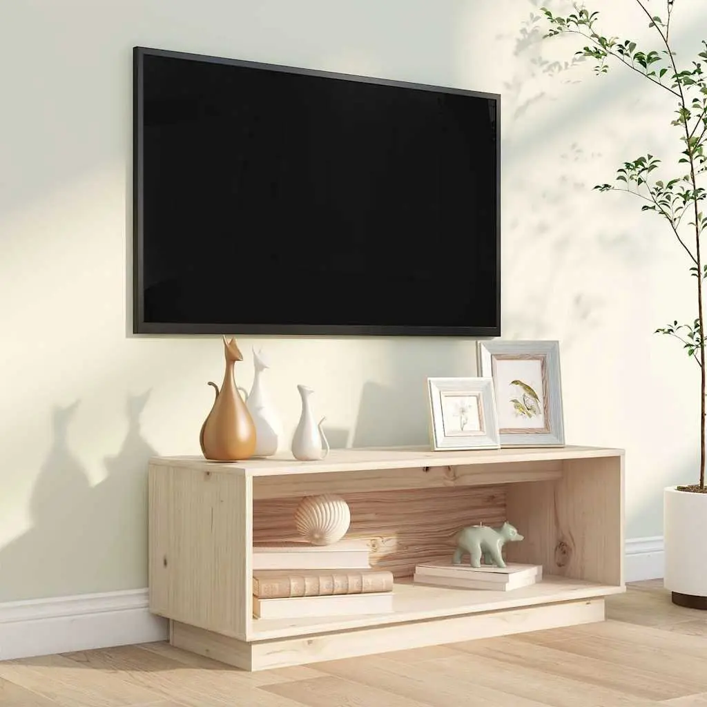TV Cabinet 90x35x35 cm Solid Pine Wood Storage Unit Living Room Furniture