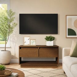 Specifications of Solid Wood Pine TV Cabinet Honey Brown