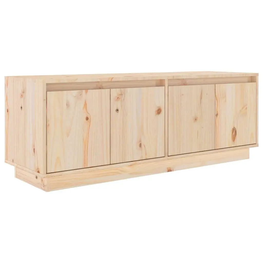 TV Cabinet Living Room Solid Wood Pine 110x34x40 cm Brown