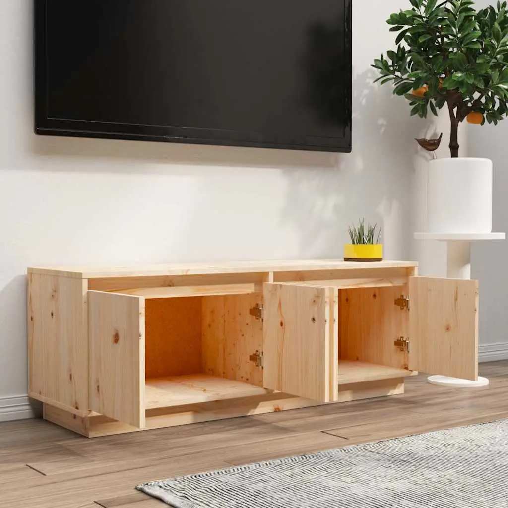 TV Cabinet Living Room Solid Wood Pine 110x34x40 cm Brown