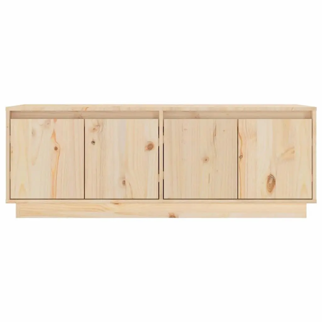 TV Cabinet Living Room Solid Wood Pine 110x34x40 cm Brown