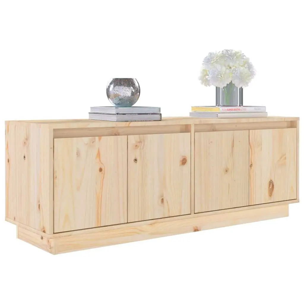 TV Cabinet Living Room Solid Wood Pine 110x34x40 cm Brown