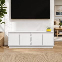 TV Cabinet Dimensions: 110x34x40 cm, Solid Pine Wood