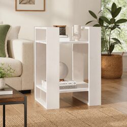 Book Cabinet Room Divider White Solid Pine Wood Shelving Storage Organiser