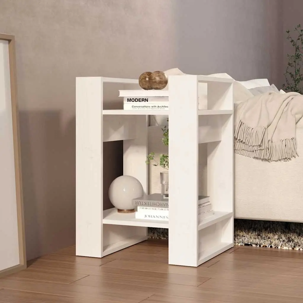 Book Cabinet Room Divider White Solid Pine Wood Shelving Storage Organiser