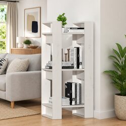 Book Cabinet Room Divider - 41x35x91 cm in White Pine