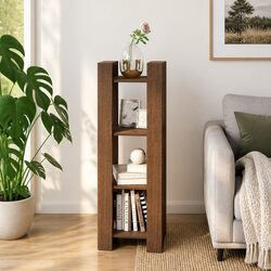 Brown Solid Wood Book Cabinet - 41W x 35D x 125H cm