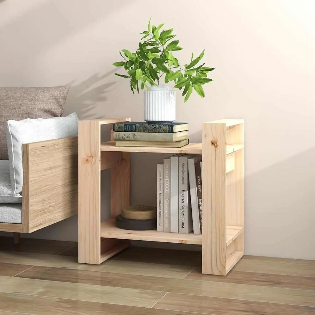 Wooden Book Cabinet Room Divider 60x35x57cm Solid Pine Storage Shelf