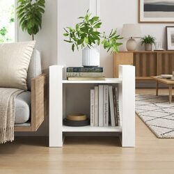 Dimensions: 60 x 35 x 57 cm Wooden Book Cabinet in White