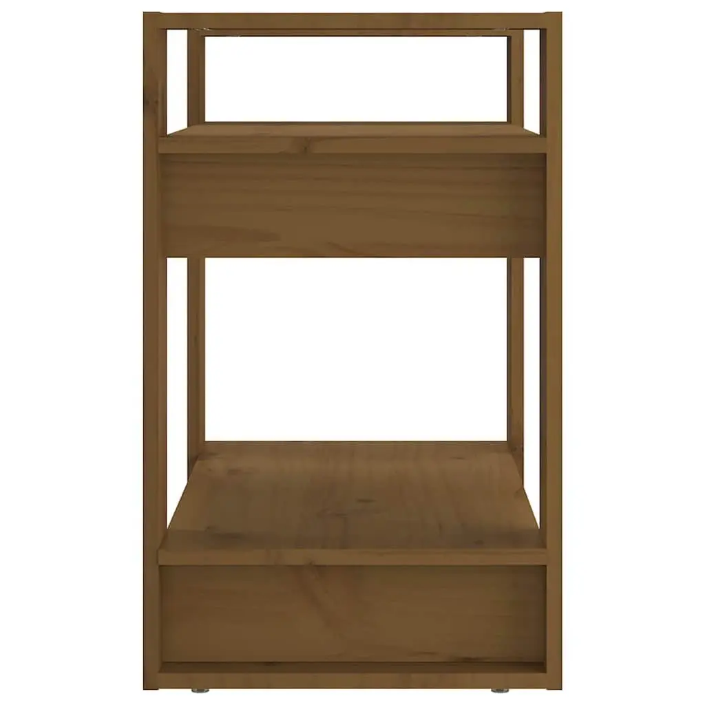 Solid Wood Book Cabinet Room Divider Bookshelf Storage Organizer 60cm x 35cm x 57cm Brown