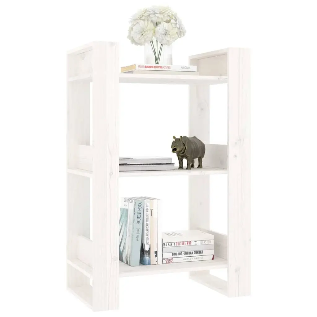 Book Cabinet Room Divider White Solid Pine Wood Shelving Storage Organiser